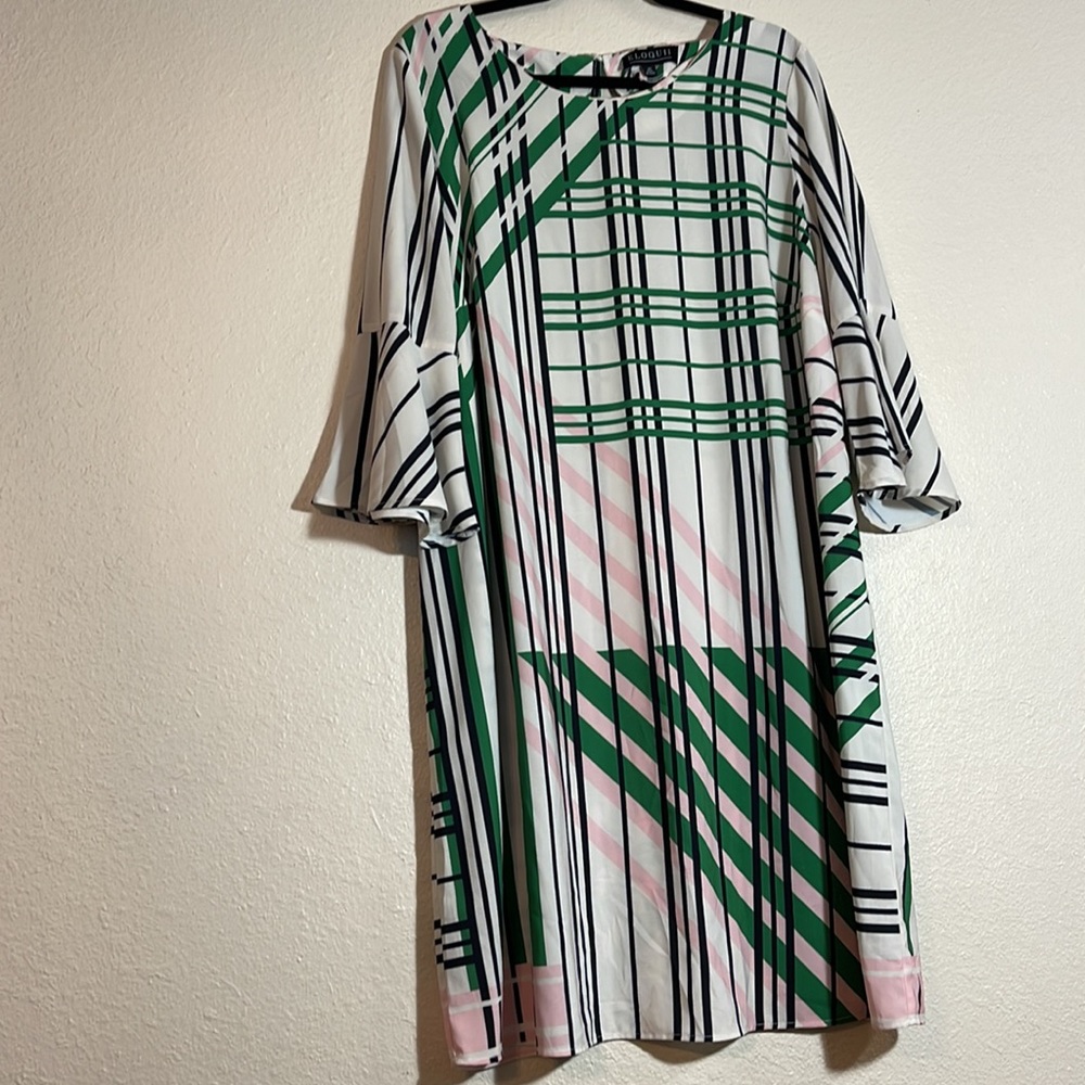 Eloquii Pink & Green Geometric Dress size 20